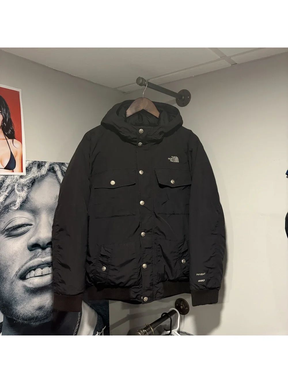 The North Face Black HyVent 550 Insulated Hooded Jacket